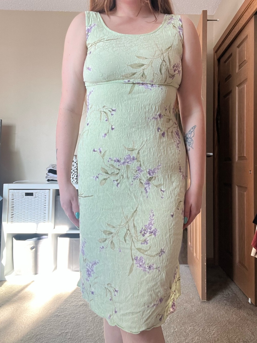Vintage floral midi dress